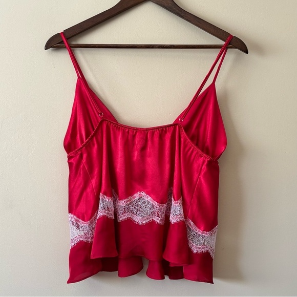 Victoria’s Secret| NEW VS 2-Piece Red Lace Trim Satin Cami Set Sz XL NWOT - Picture 3 of 7